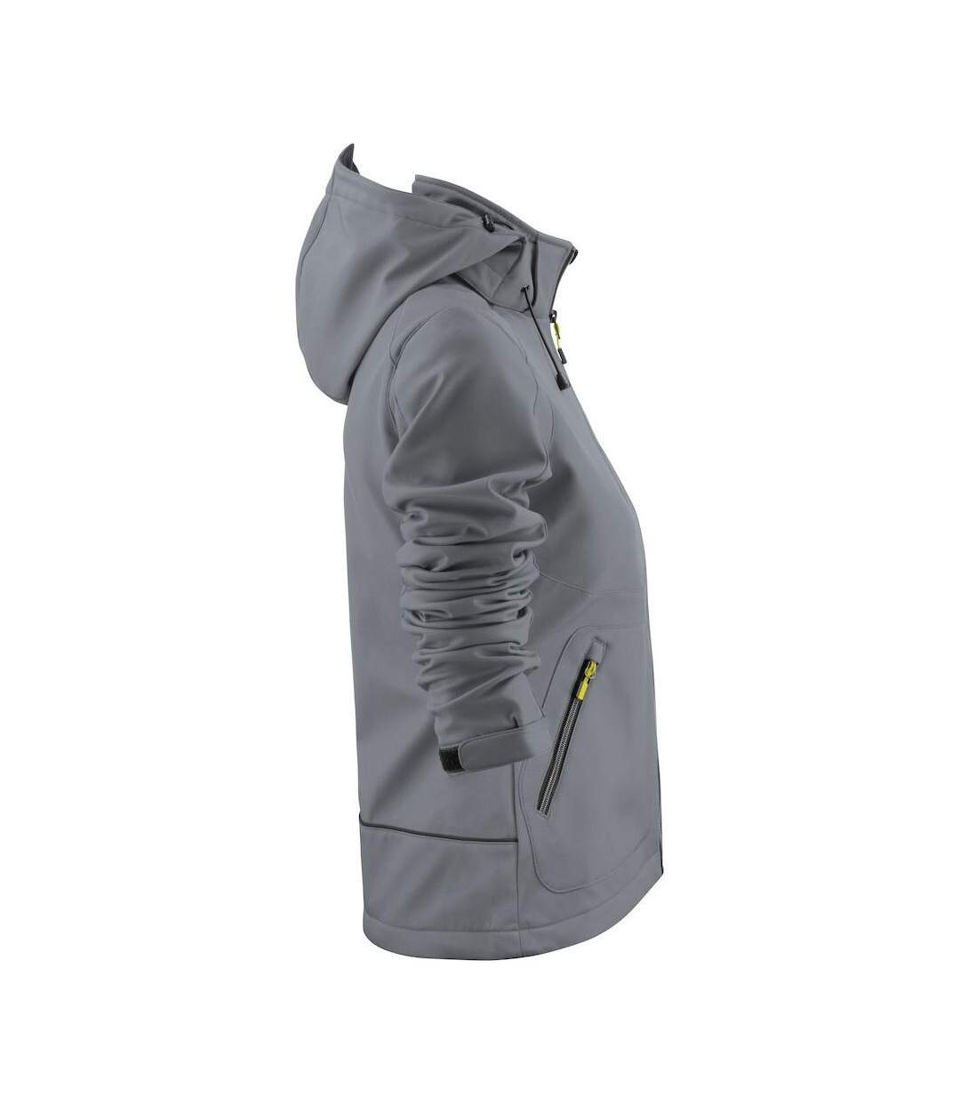 Womens/ladies Karting Soft Shell Jacket Steel Grey Printer-4