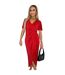 Womens/ladies Plisse Wrap Dress Red AX Paris-2