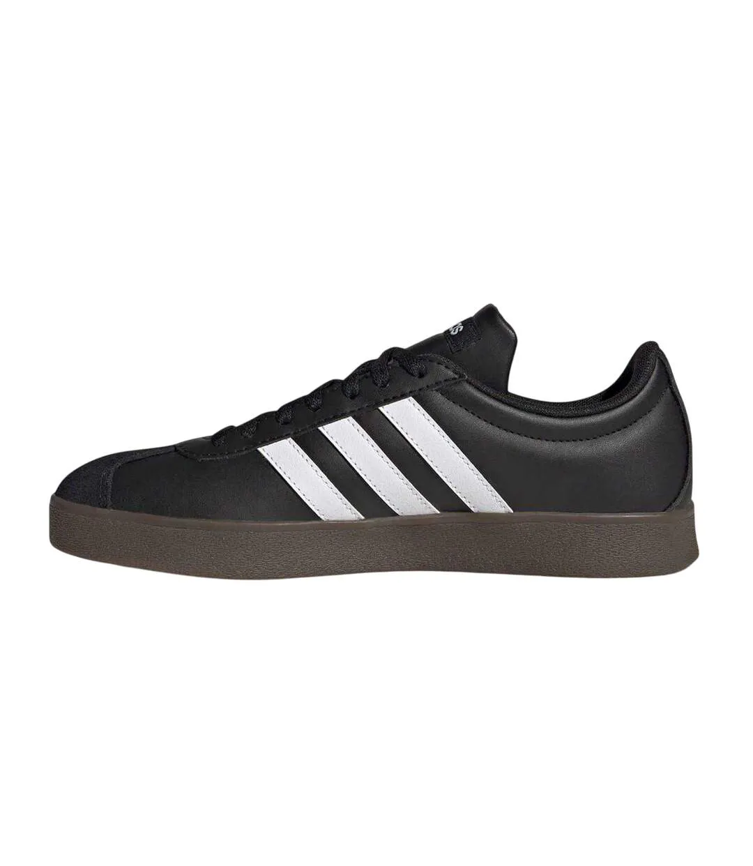 Womens/ladies 3 Stripes Synthetic Trainers Black White Gum Adidas-3