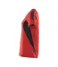 Womens/ladies Accelerate Coolmax V Neck T-shirt Traffic Red Black Mascot-2