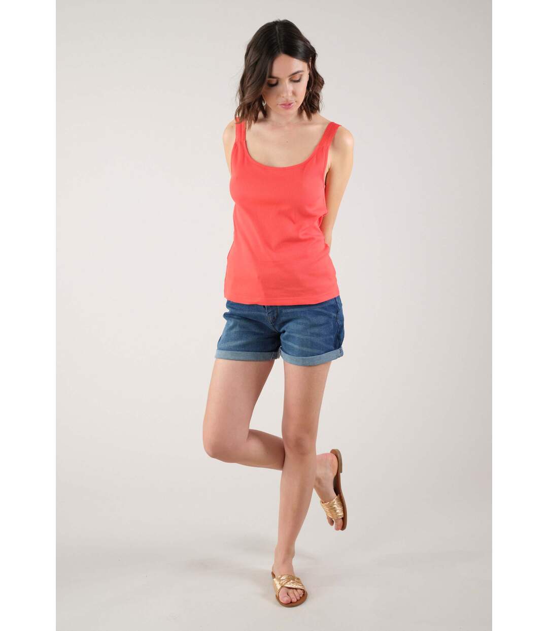 Débardeur en maille côtelée pour femme YLLA-2