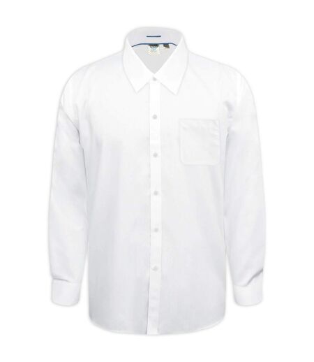 Duke Mens Aiden Kingsize Long Sleeve Classic Regular Shirt (White) - UTDC197