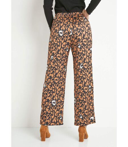 Pantalon fluide élastiqué motif léopard