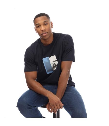 T-shirt Barragan Homme Bleu Foncé Boss