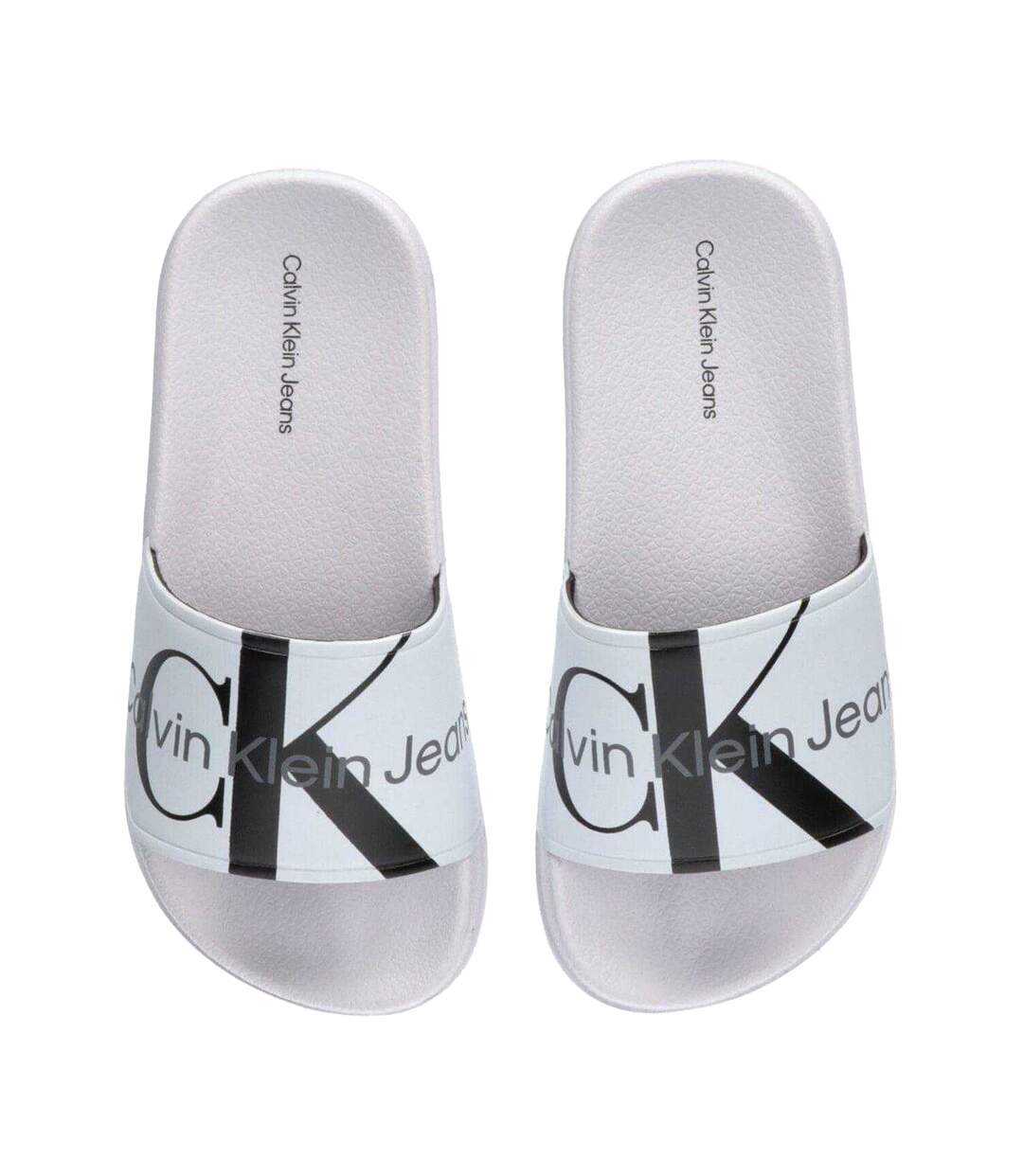 Claquettes Motif/style Logo Adulte Blanc Calvin Klein-2