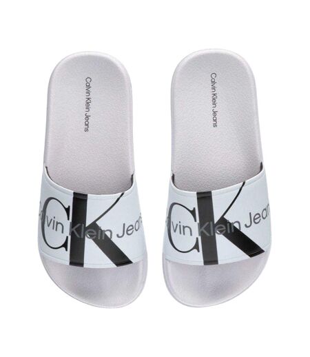 Claquettes Motif/style Logo Adulte Blanc Calvin Klein