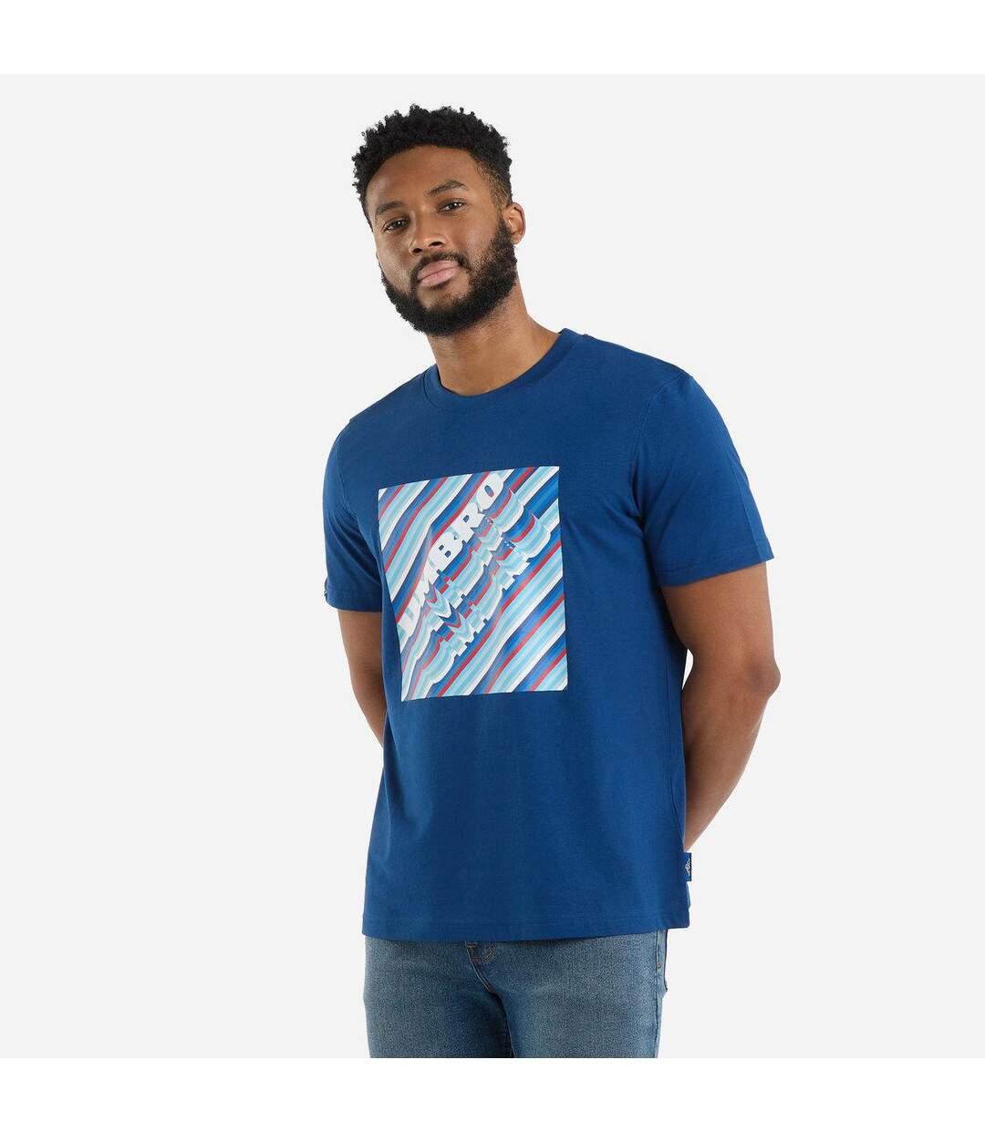 Mens Gradient Box T-shirt Estate Blue Umbro-1