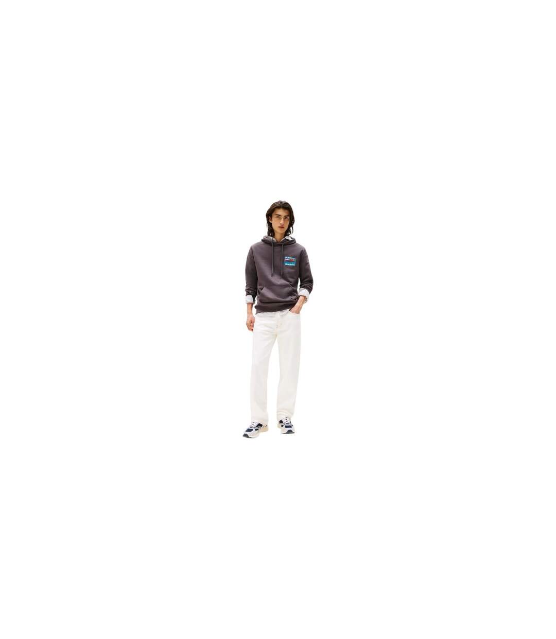 Mens Hoodie Washed Black Tommy Jeans-1