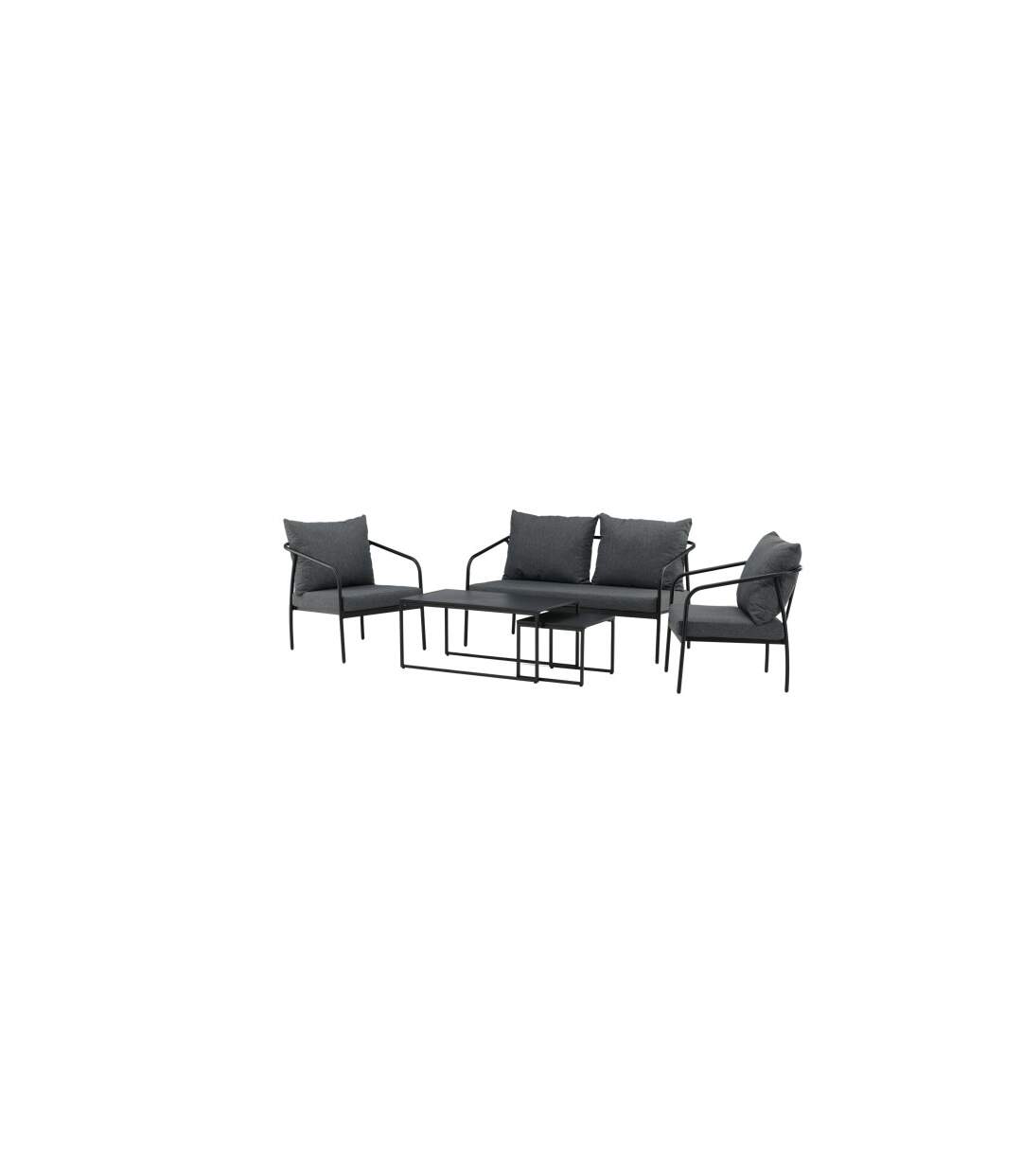 Salon de Jardin en Métal Sopot 146cm Noir-5