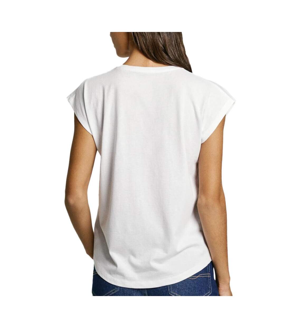 T-Shirt blanc femme pepe jeans blooma-2