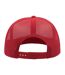 Unisex Snap 90s Flat Visor 5 Panel Trucker Cap White Red Atlantis-2