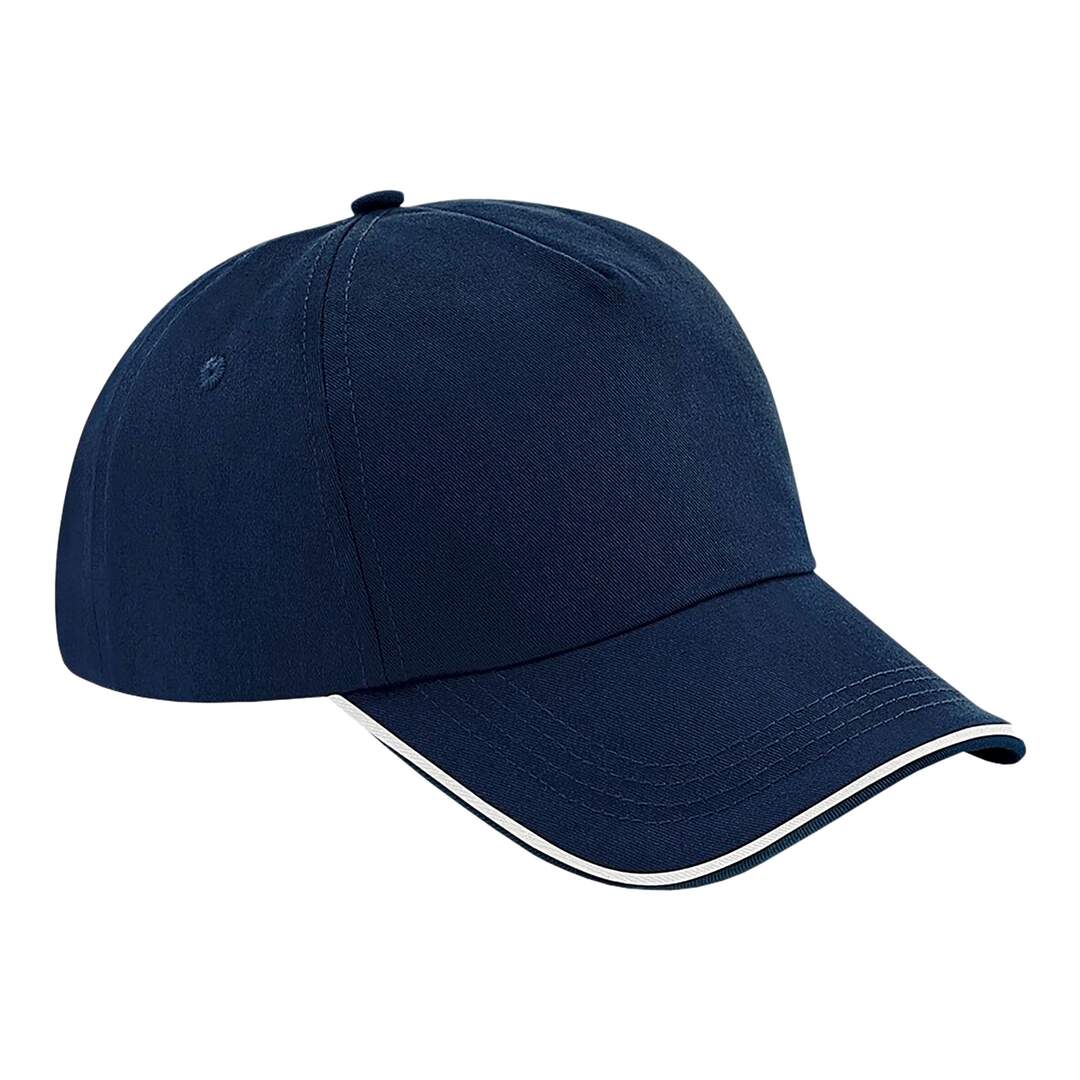 Casquette authentic blanc/bleu marine Beechfield-1