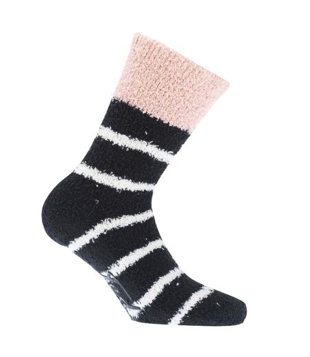 Pack Of 2  Womens/ladies Maxthr Cosy Socks  Black Pink White Ted Baker