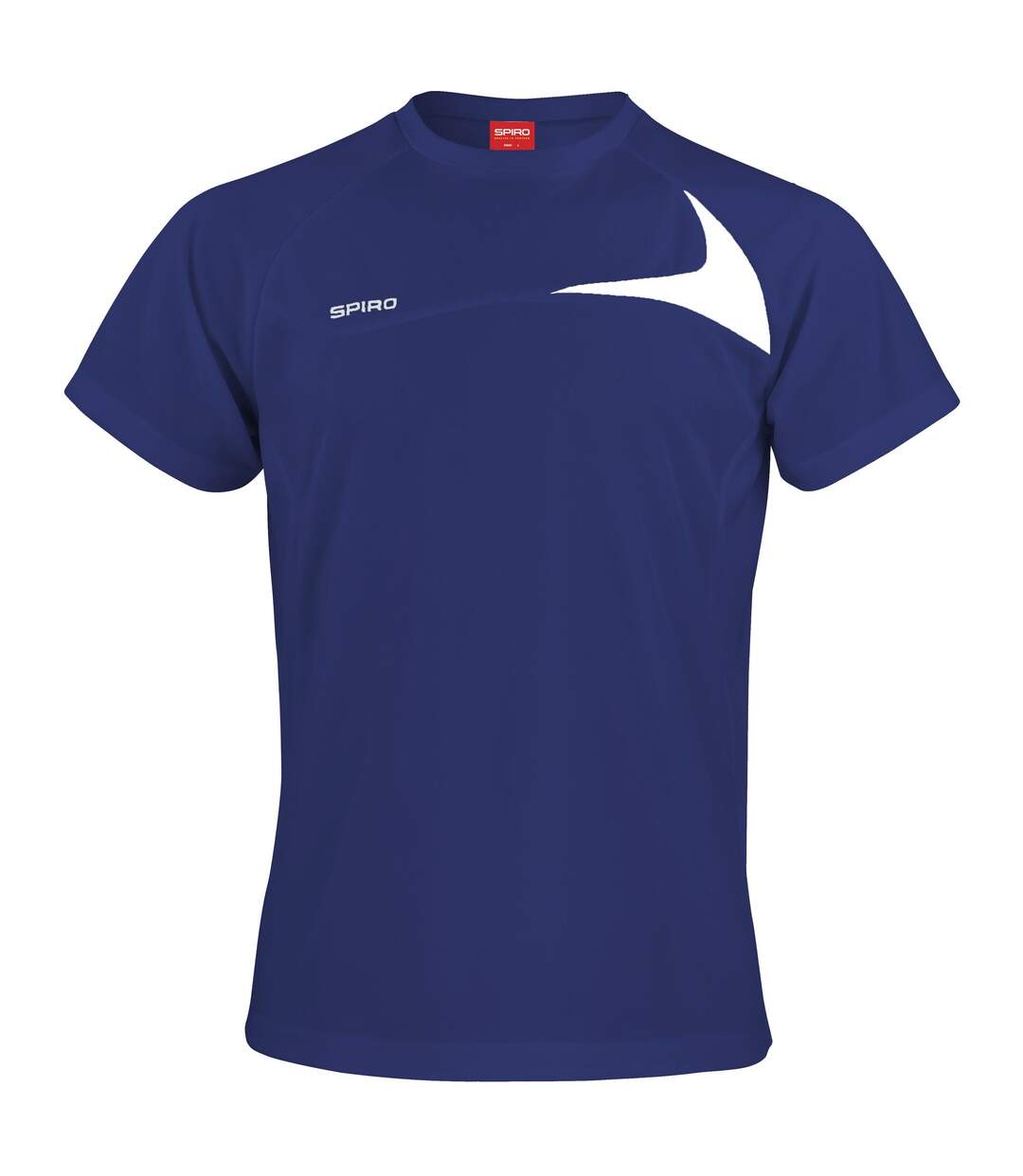 T-shirt Sport À Manches Courtes Homme Bleu Marine Blanc Spiro-1