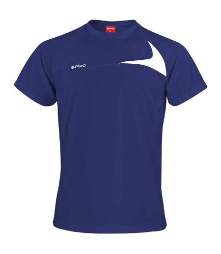 T-shirt Sport À Manches Courtes Homme Bleu Marine Blanc Spiro