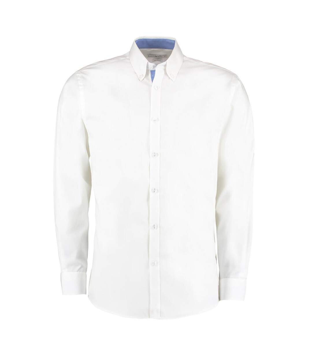 Chemise À Manches Longues Homme Blanc Bleu Kustom Kit-1
