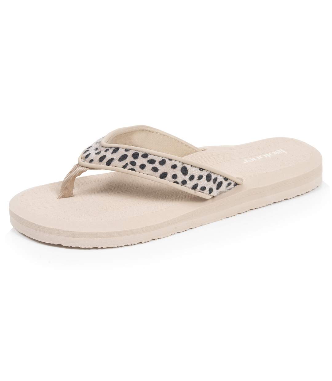 Isotoner Tongs femme sandales plage d'été, semelles eva légères et confortable, yoga jungle léopard-1