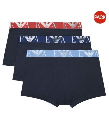 Pack Of 3  Mens Boxer Shorts  Salmon Blue Navy Armani