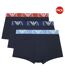 Pack Of 3  Mens Boxer Shorts  Salmon Blue Navy Armani-1