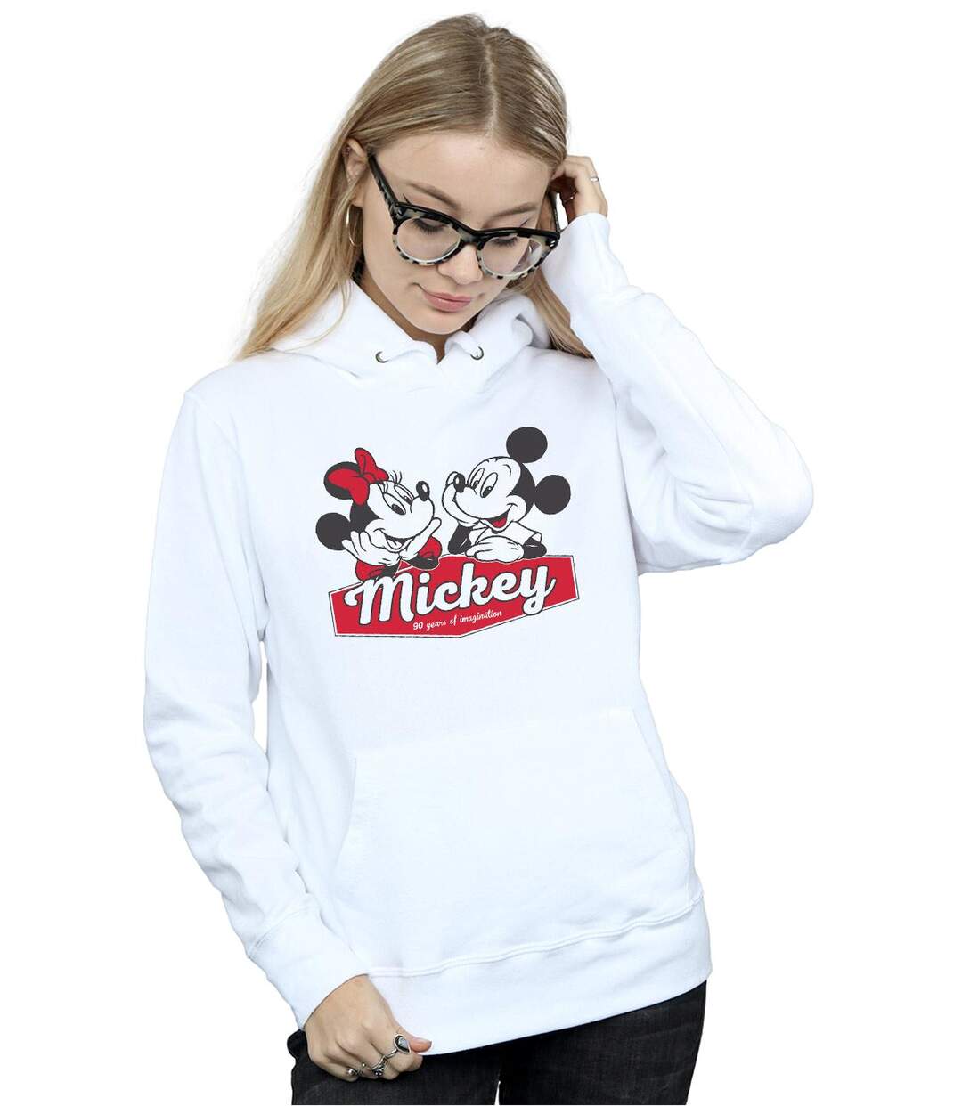 Disney - Sweat à capuche MICKIE AND MINNIE YEARS - Femme (Blanc) - UTBI11404-2