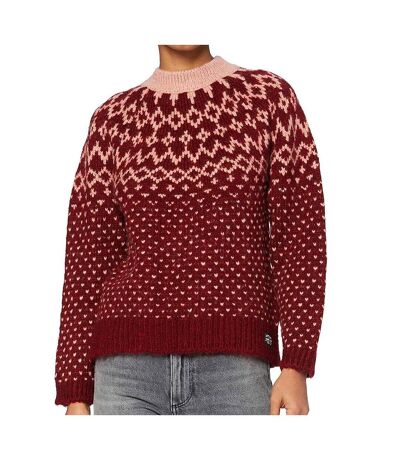 Pull Rouge Femme Superdry Chunky Jacquard Crew - 34