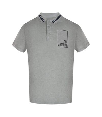 Polo Motif/style Logo Rectangulaire Homme Gris Love Moschino
