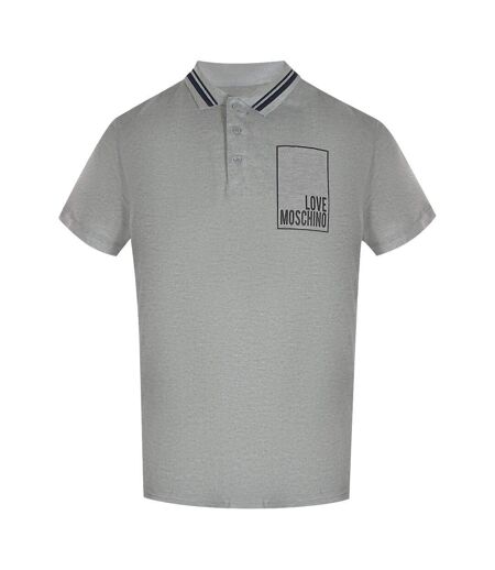 Polo Motif/style Logo Rectangulaire Homme Gris Love Moschino