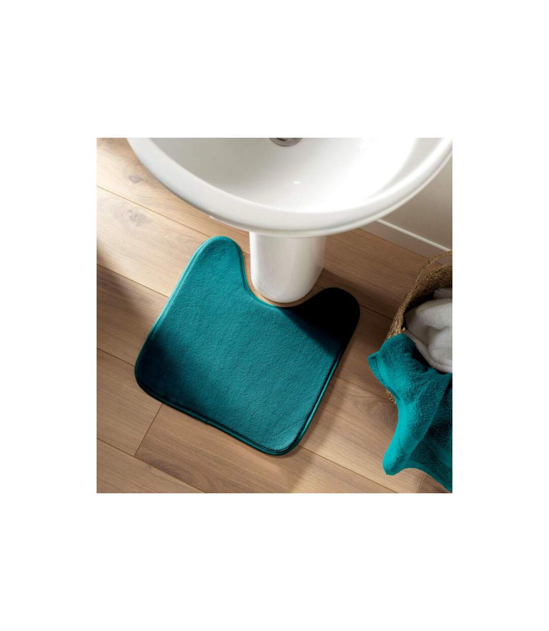 Tapis Contour WC Vitamine II 45x45cm Bleu Émeraude-3