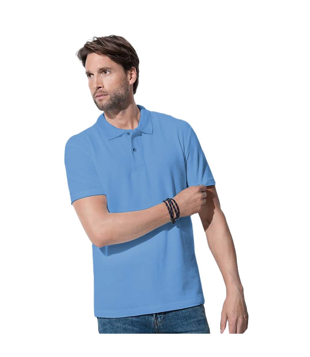 Stedman Mens Cotton Polo (Light Blue)