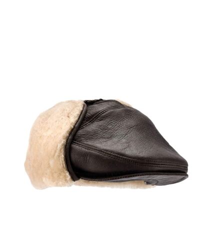 Eastern Counties Leather Mens Newton Sheepskin Nappa Finish Cap (Dark Brown Forest)