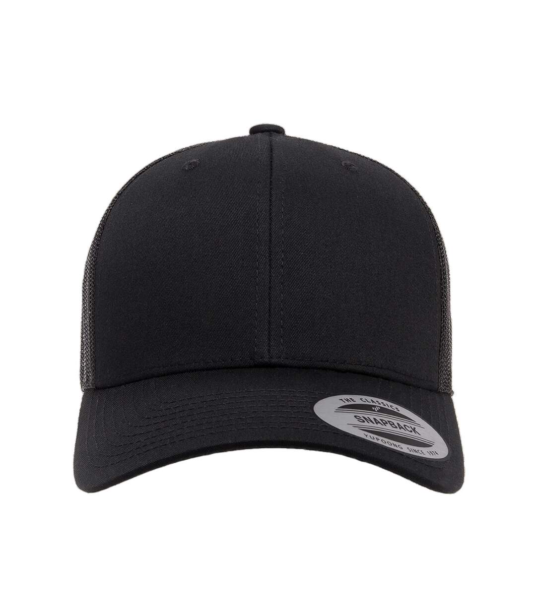 Childrens/kids Retro Trucker Cap Black Flexfit-1