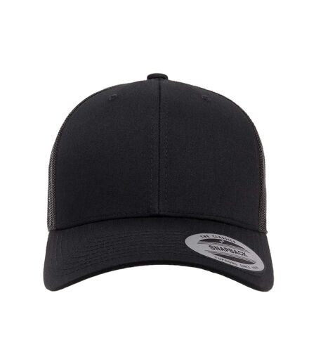 Childrens/kids Retro Trucker Cap Black Flexfit