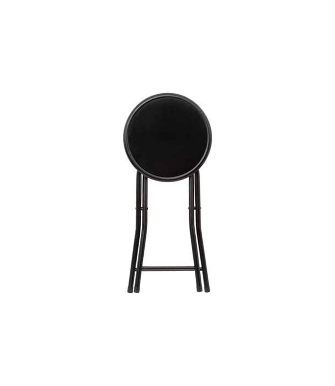 Tabouret Pliant en Velours Cyda 45cm Noir-2
