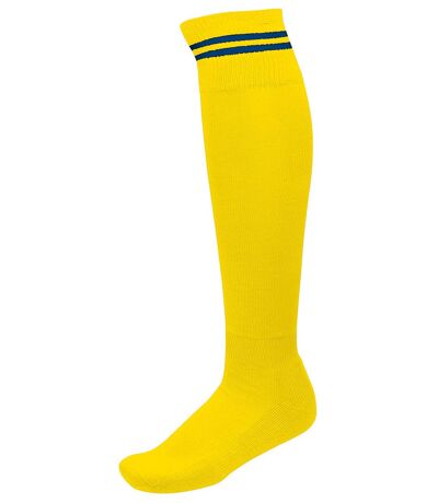 chaussettes sport - PA015 - jaune rayure royal