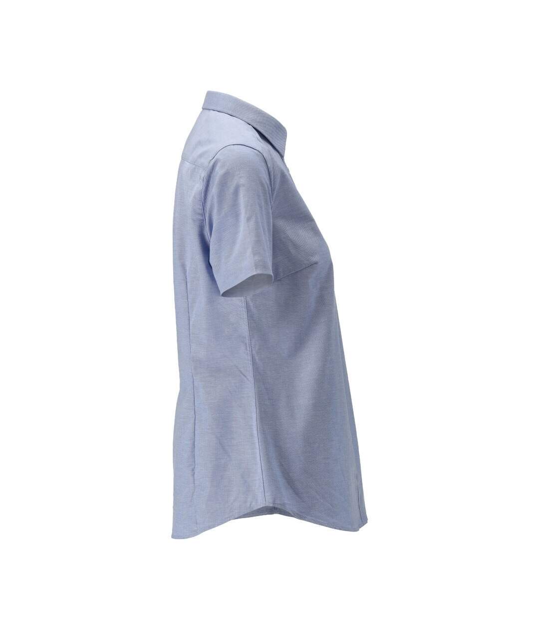 Womens/ladies Frontline Oxford Short-sleeved Shirt Light Blue Mascot-4