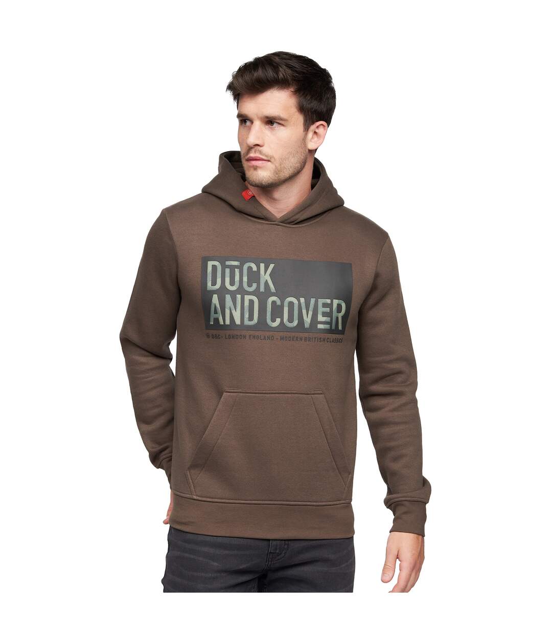 Sweat à capuche quantain homme marron Duck and Cover-1