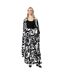 Womens/ladies geometric longline kimono black/white Principles