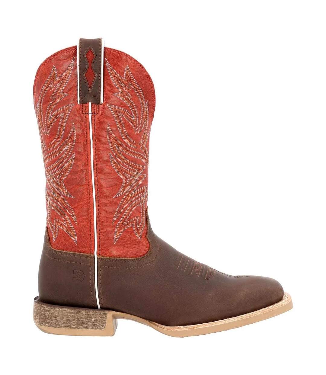 Mens Rebel Pro Full Grain Leather Cowboy Boots Worn Brown Chili Pepper Durango-4