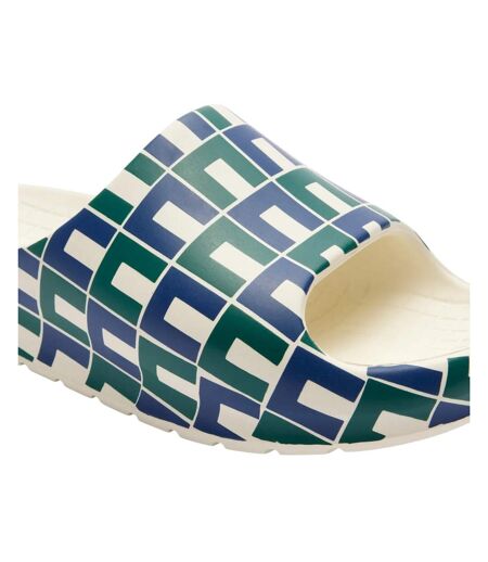 Claquettes serve 2.0 femme bleu marine / blanc / vert Lacoste