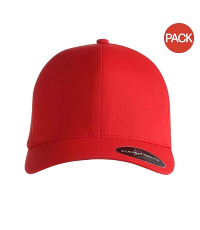 Lot de 2  casquettes imperméables flexfit adulte rouge Yupoong