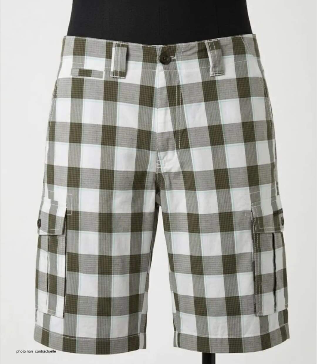 Bermuda homme WINCHESTER IDRA1B blanc à carreaux : le short en coton confortable et stylé-3