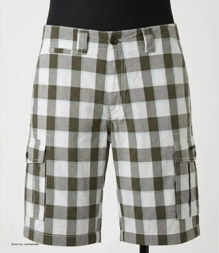 Bermuda homme WINCHESTER IDRA1B blanc à carreaux : le short en coton confortable et stylé