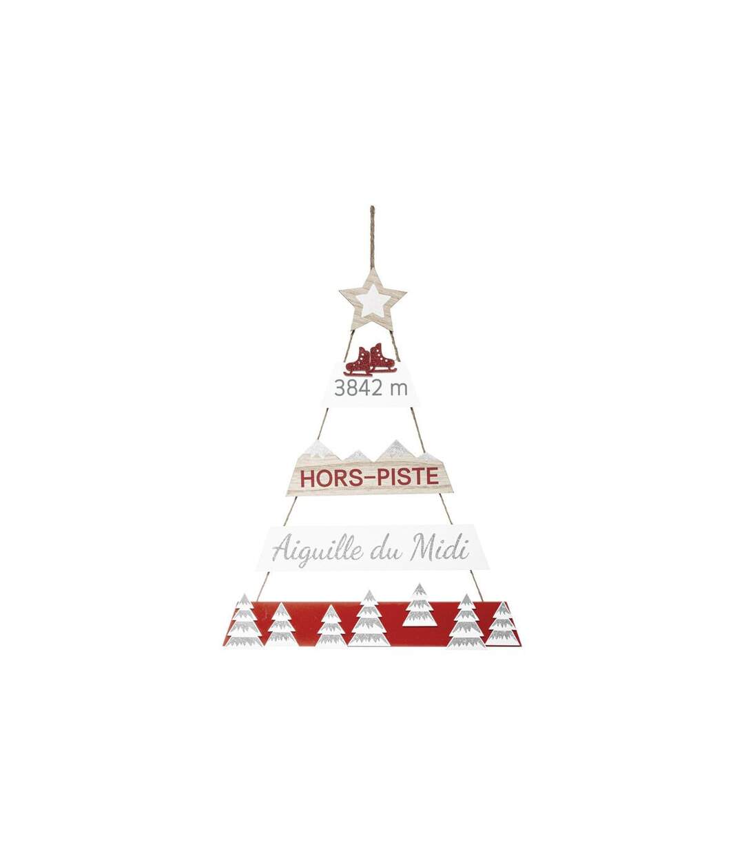 Pancarte Murale Étoile 70cm Rouge & Blanc-1