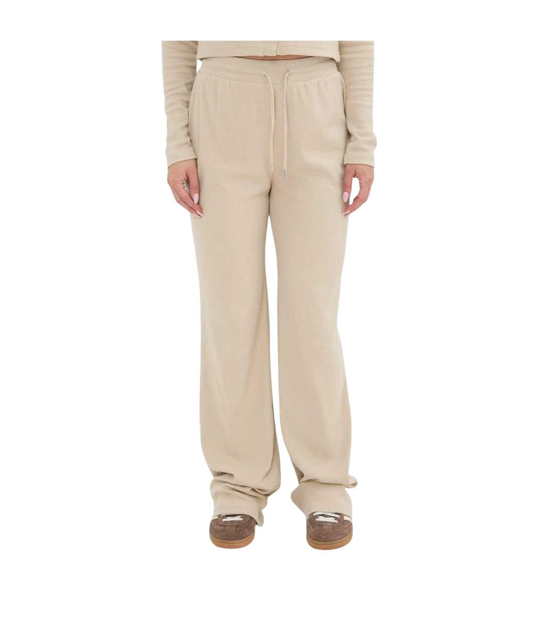 Womens/ladies Wide Leg Trousers Stone I Saw It First-2