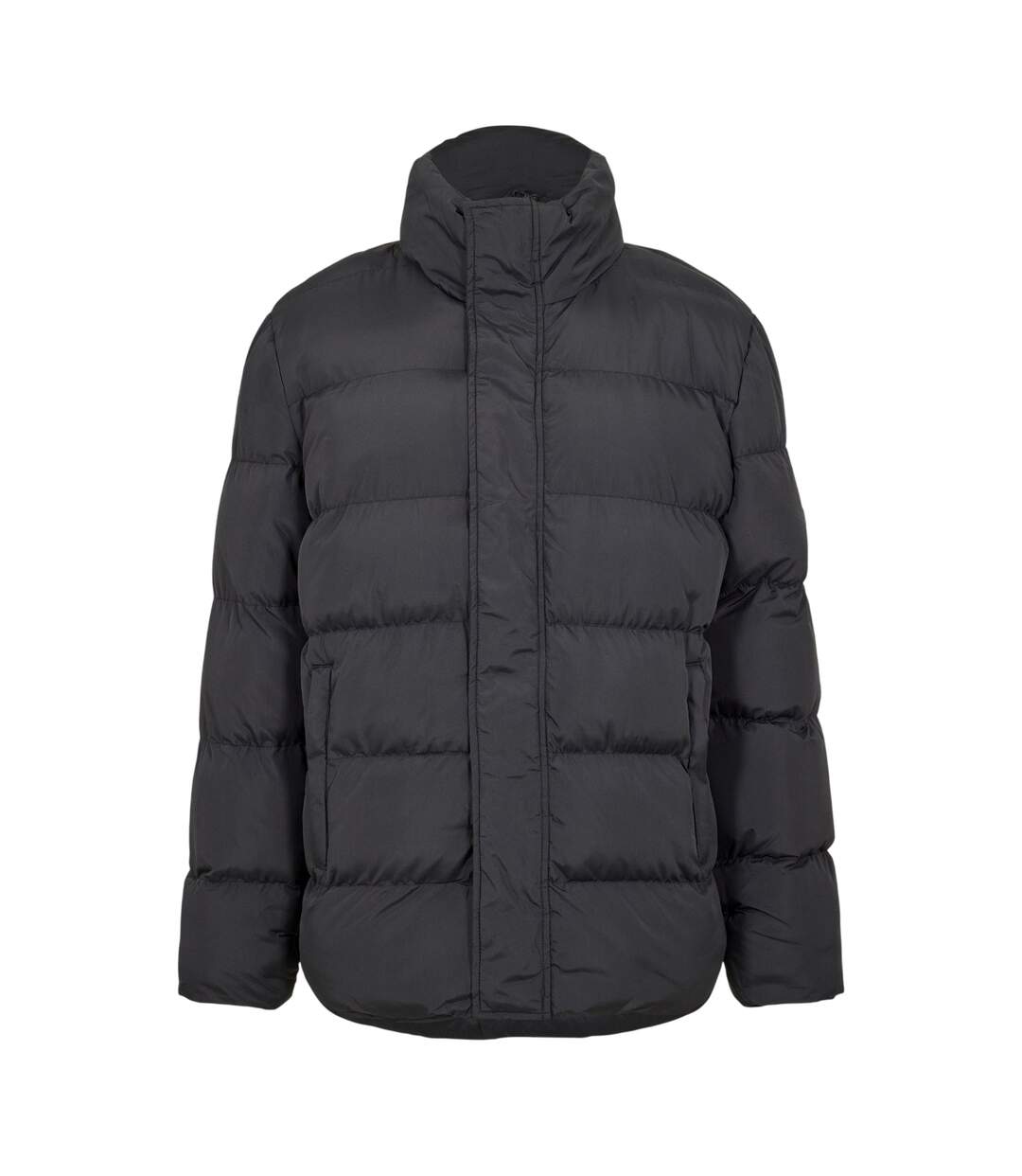 Mens Hidden Zip Puffer Jacket Black NY Concept-1