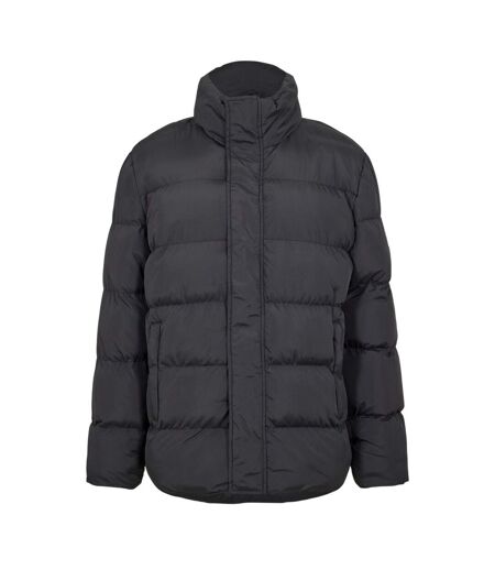 Mens Hidden Zip Puffer Jacket Black NY Concept