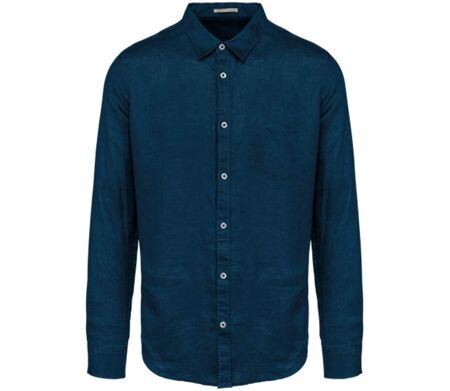 Chemise en lin - Homme - PATS504 - bleu peacock