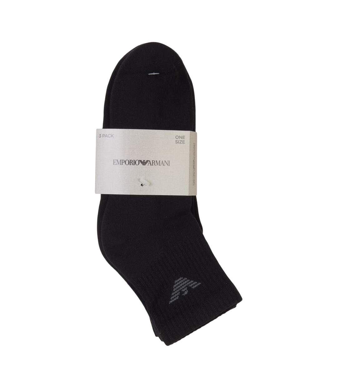 Pack Of 3  Mens Logo Trainer Socks  Black Emporio Armani-3