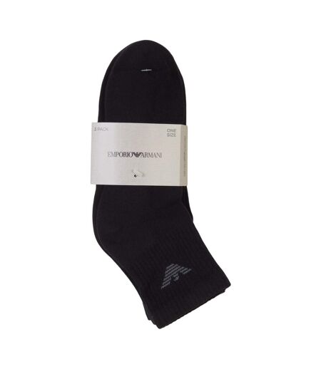 Pack Of 3  Mens Logo Trainer Socks  Black Emporio Armani