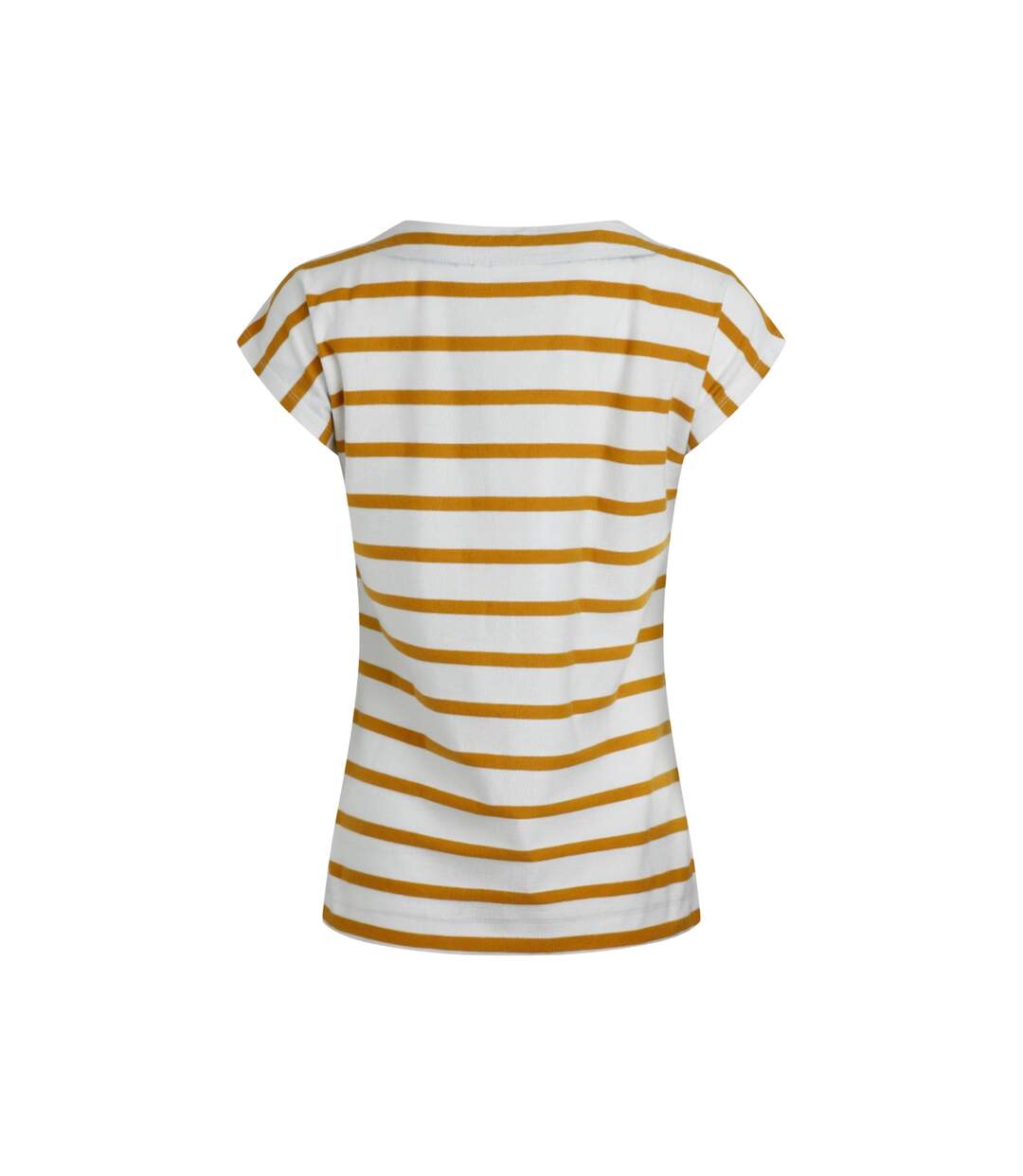 Womens/ladies bowe striped organic cotton jersey t-shirt deep amber Weird Fish-2